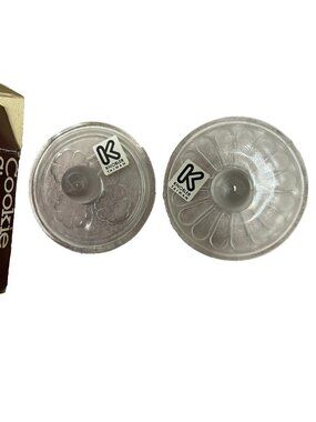 2 Vienna Glass Knobler Glass Clover Flower & Daisy Cookie Stamps